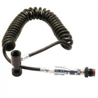 Pure Energy Coiled Paintball Remote Hose with Slide Check